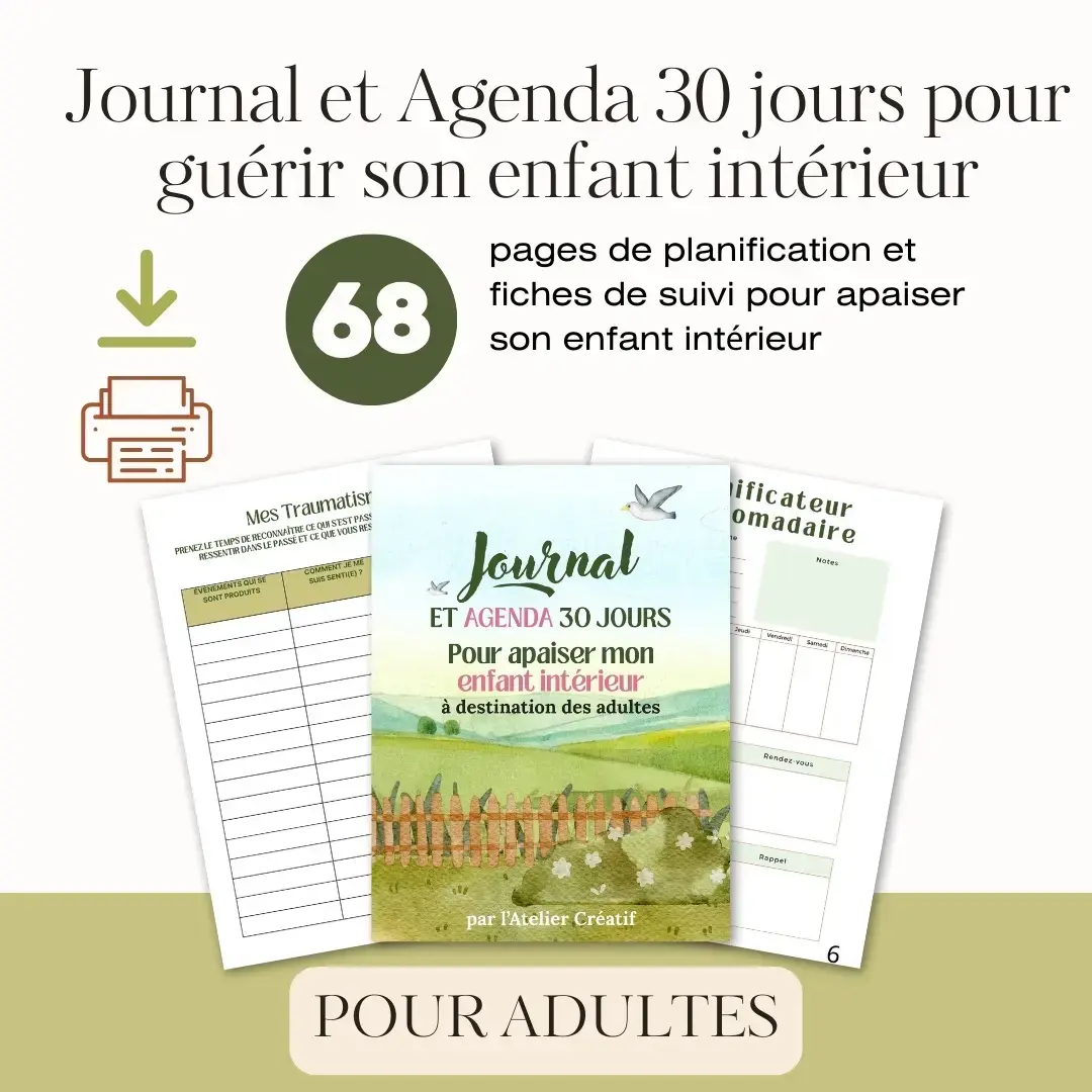 Journal & Agenda 30 jours pour guérir son enfant intérieur – 68 pages