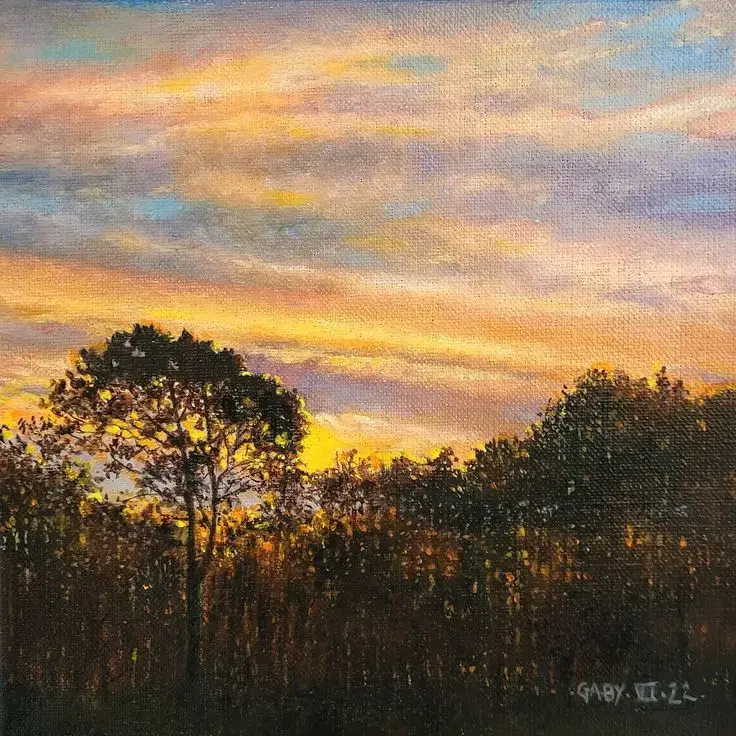 Ciel des Landes par Pierre-Jean Gaby (2022) _ Peinture Huile sur Lin