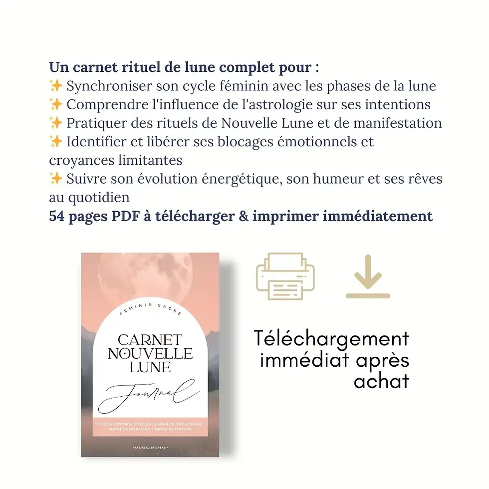 Miniature : Carnet Rituel Nouvelle Lune & Journal Cycle Féminin Lunaire | PDF