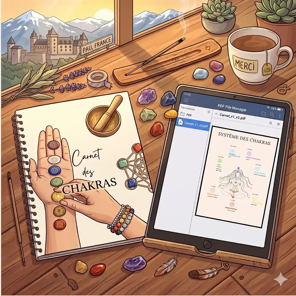 Miniature : Carnet des 7 Chakras : 41 pages guérison chakras bloqués, symptômes PDF