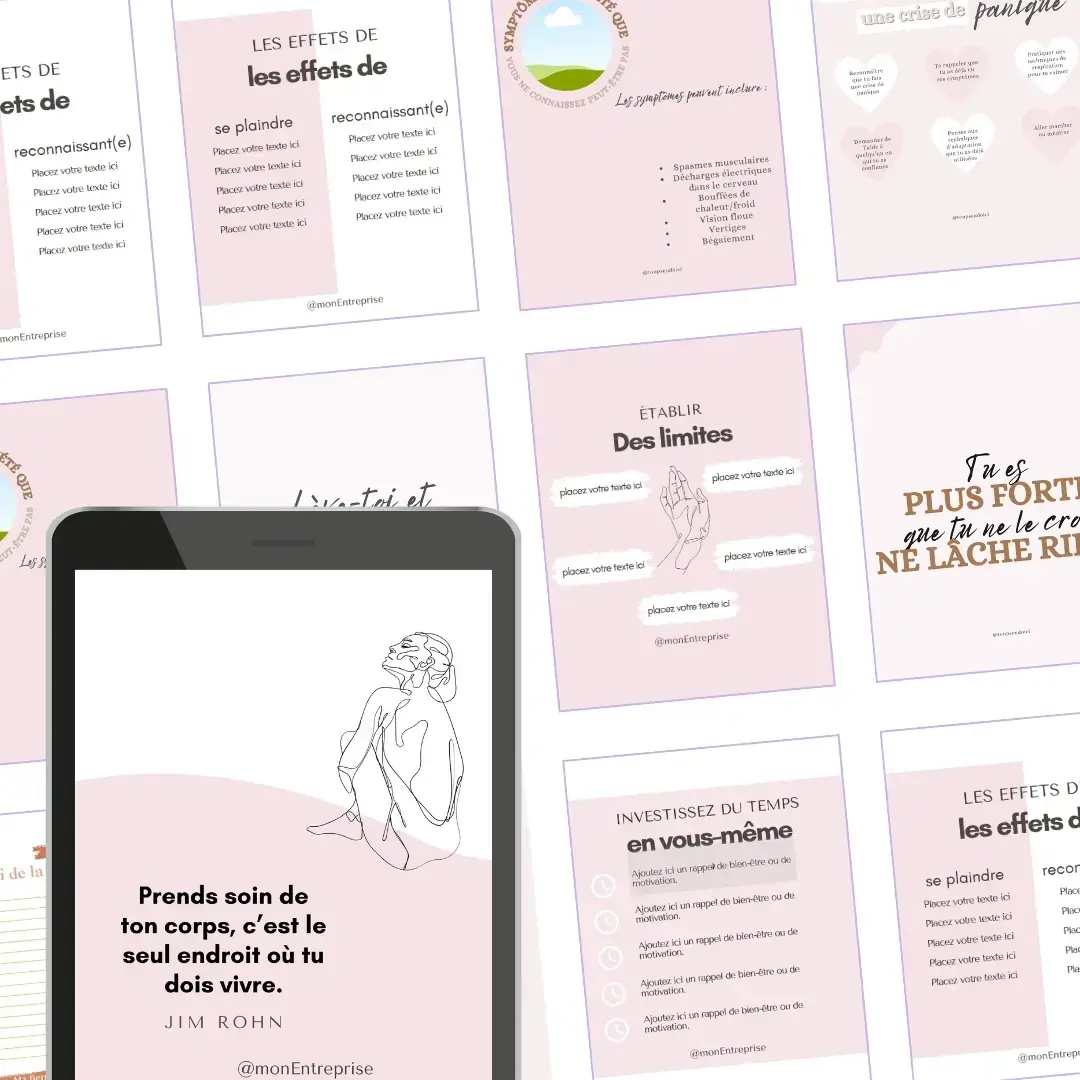 Pack 100 Publications Bien-être : 100 modèles de communication Canva