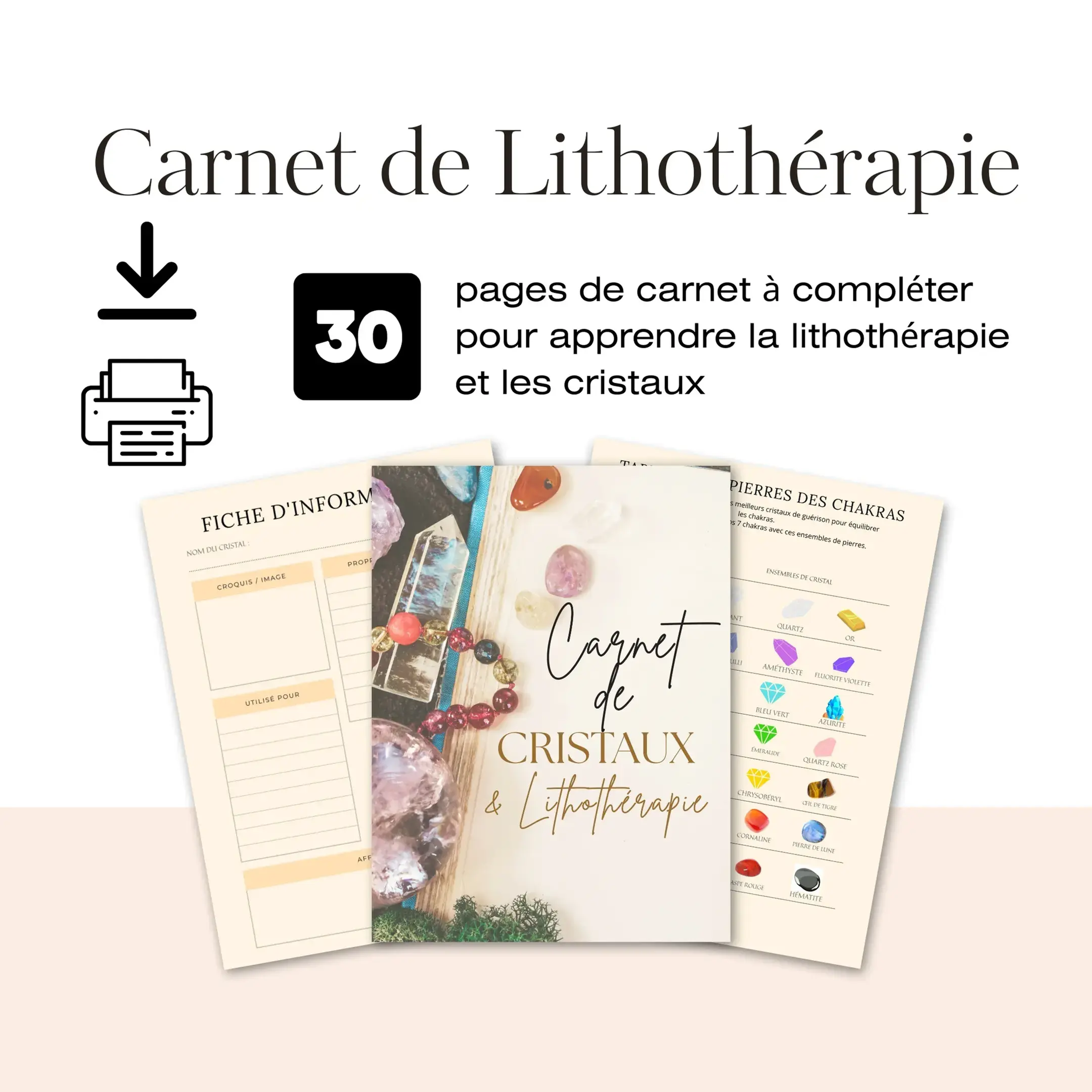 Carnet de Lithothérapie – Journal PDF à Télécharger 30 pages