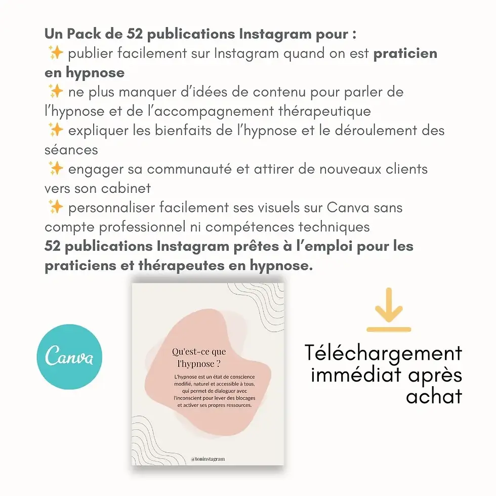 Miniature : Pack Réseaux Sociaux – Hypnose (52 posts prêts à l’emploi)