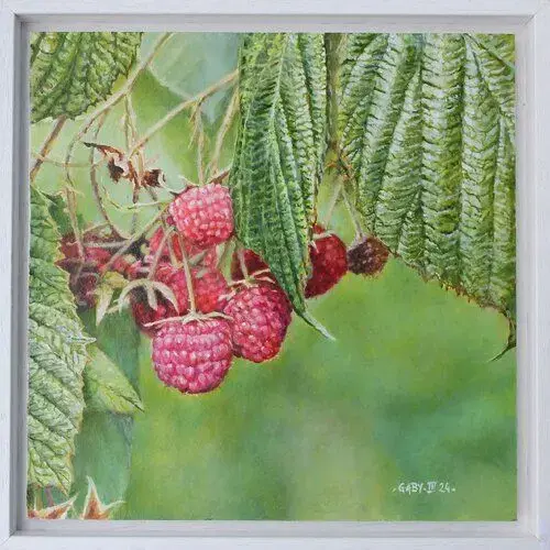 Framboises par Pierre-Jean Gaby (2024) _ Peinture Huile sur Bois