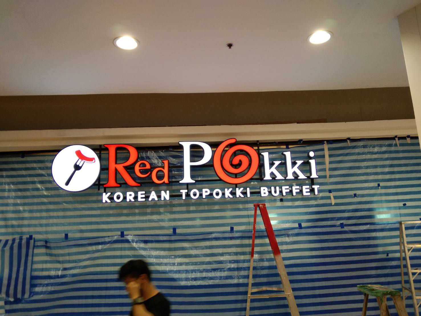 ป้ายไฟ Red Pokki ร้านอาหารเกาหลี