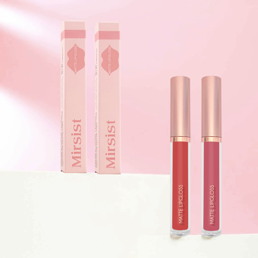 12-Color Matte Lip Gloss in Nude Shades