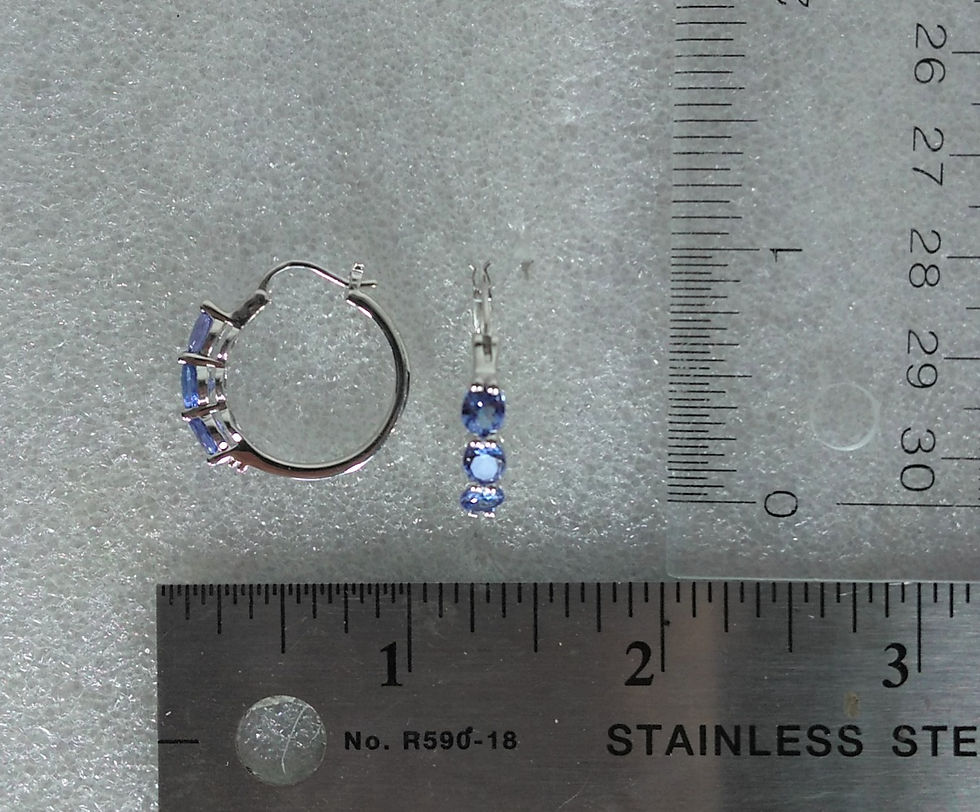 Thumbnail: Earrings: 1.99 Carat Genuine Tanzanite and White Diamond .925 Sterling Silver