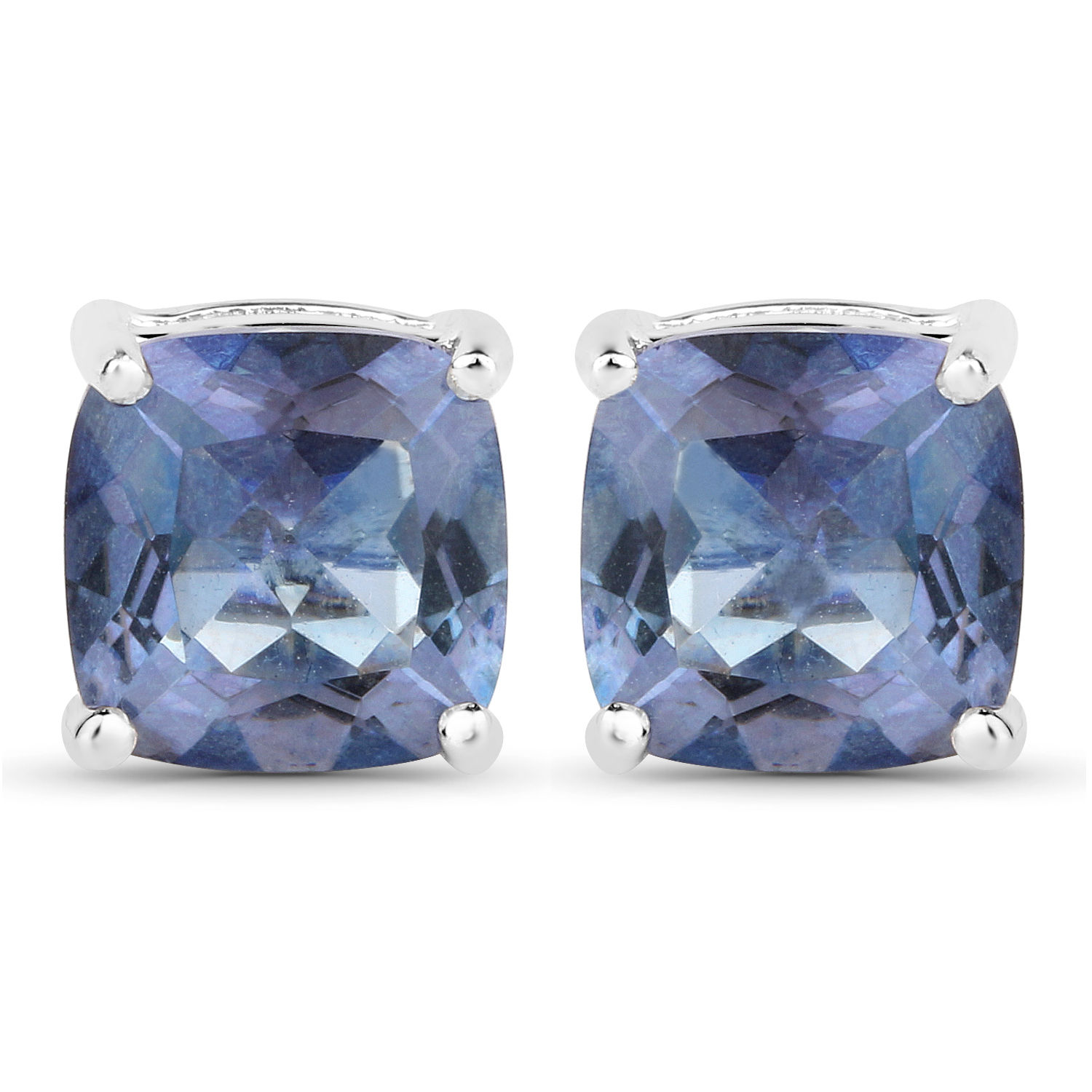 Earrings - 4.20 Carat Genuine Tanzanite Color Mystic Quartz .925 Sterling Silver