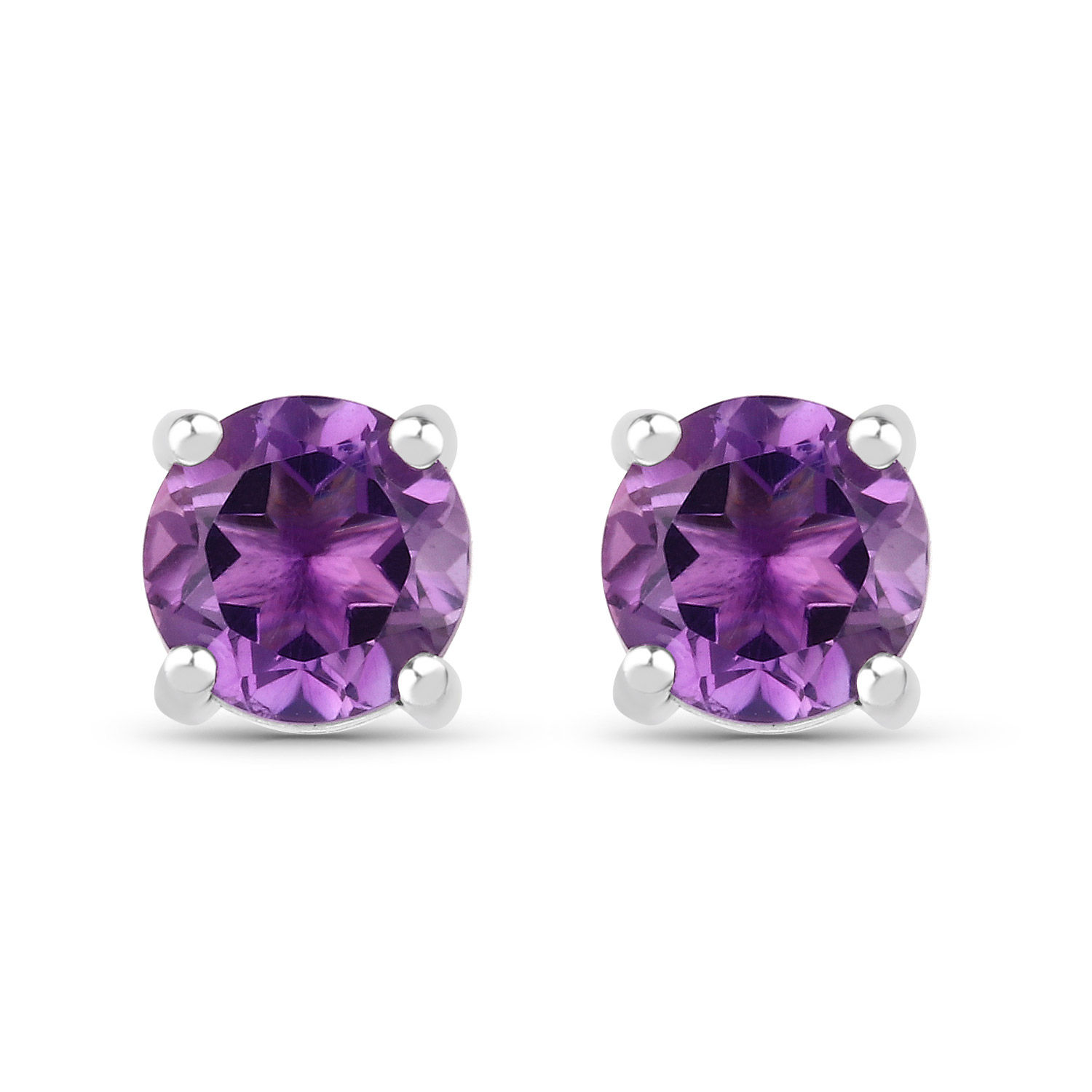 Earrings - 1.53 Carat Genuine Amethyst .925 Sterling Silver