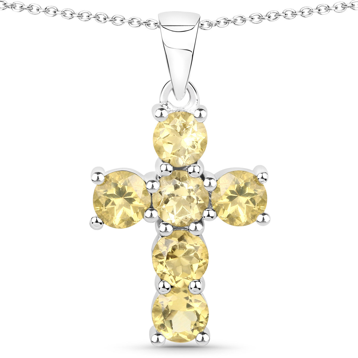 Pendant: 1.38 Carat Genuine Citrine .925 Sterling Silver