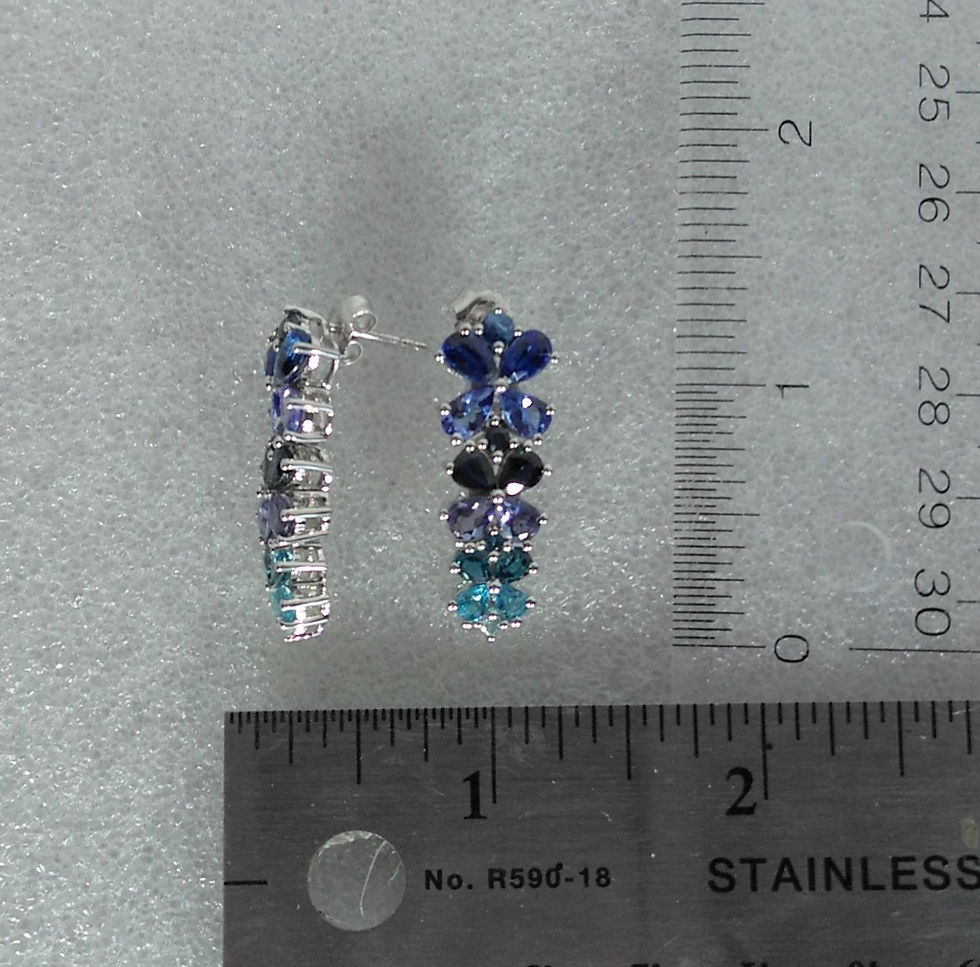 Thumbnail: Earrings: 7.90 Carat Genuine Multi Stones .925 Sterling Silver