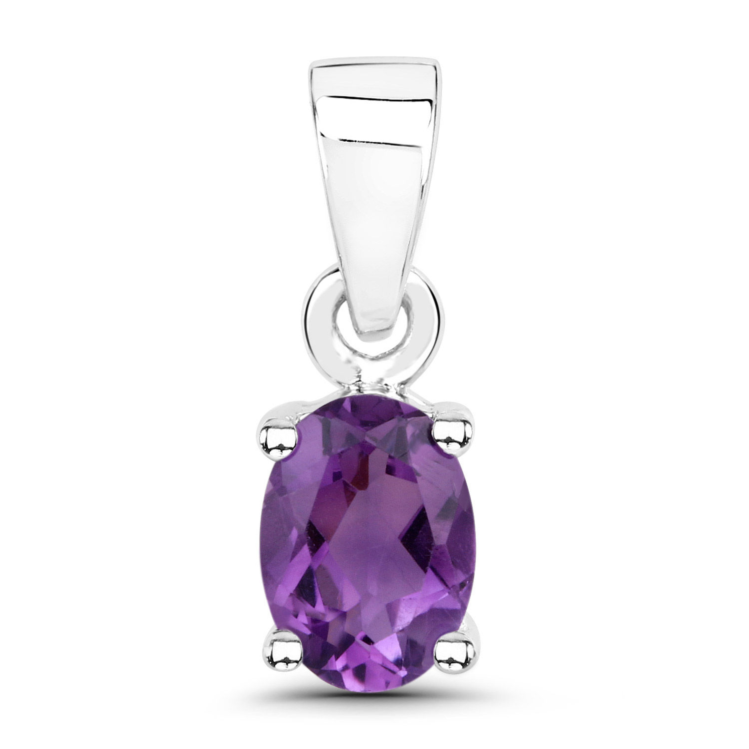 Pendant - 0.80 Carat Genuine Amethyst .925 Sterling Silver