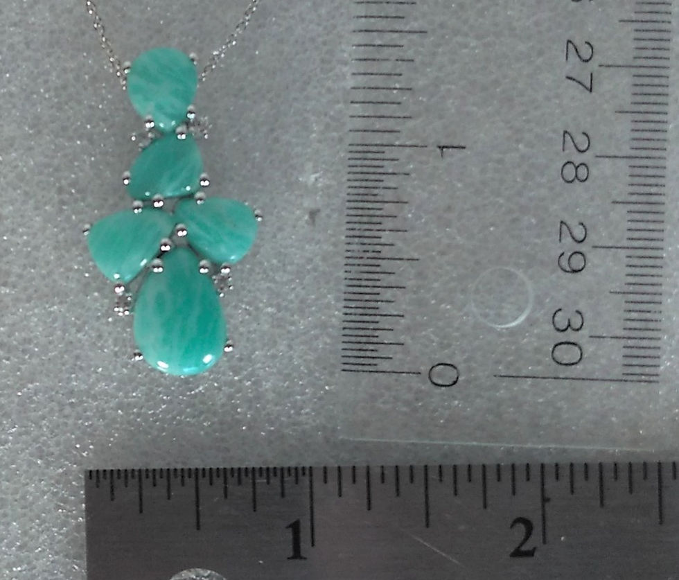 Thumbnail: Pendant: 11.23 Carat Genuine Amazonite and White Topaz .925 Sterling Silver
