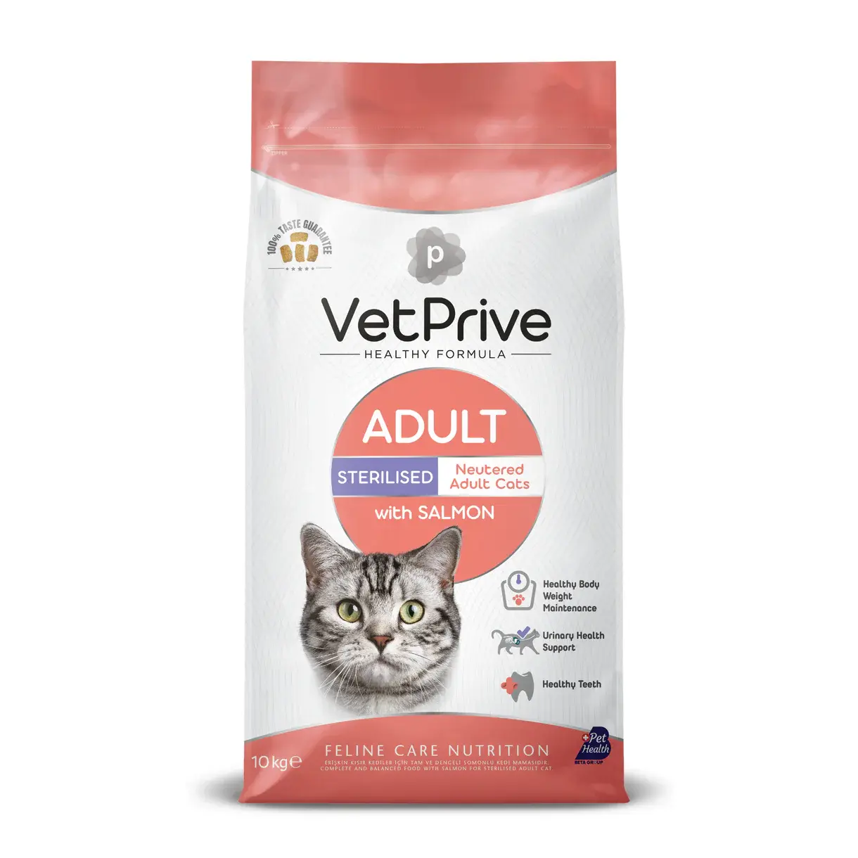 Vet Prive Kısırlaştırılmış Kedi Maması Somonlu 10 KG