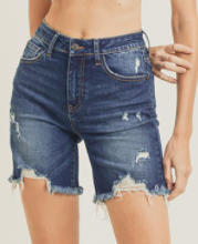 High Waist Dist. Long Shorts