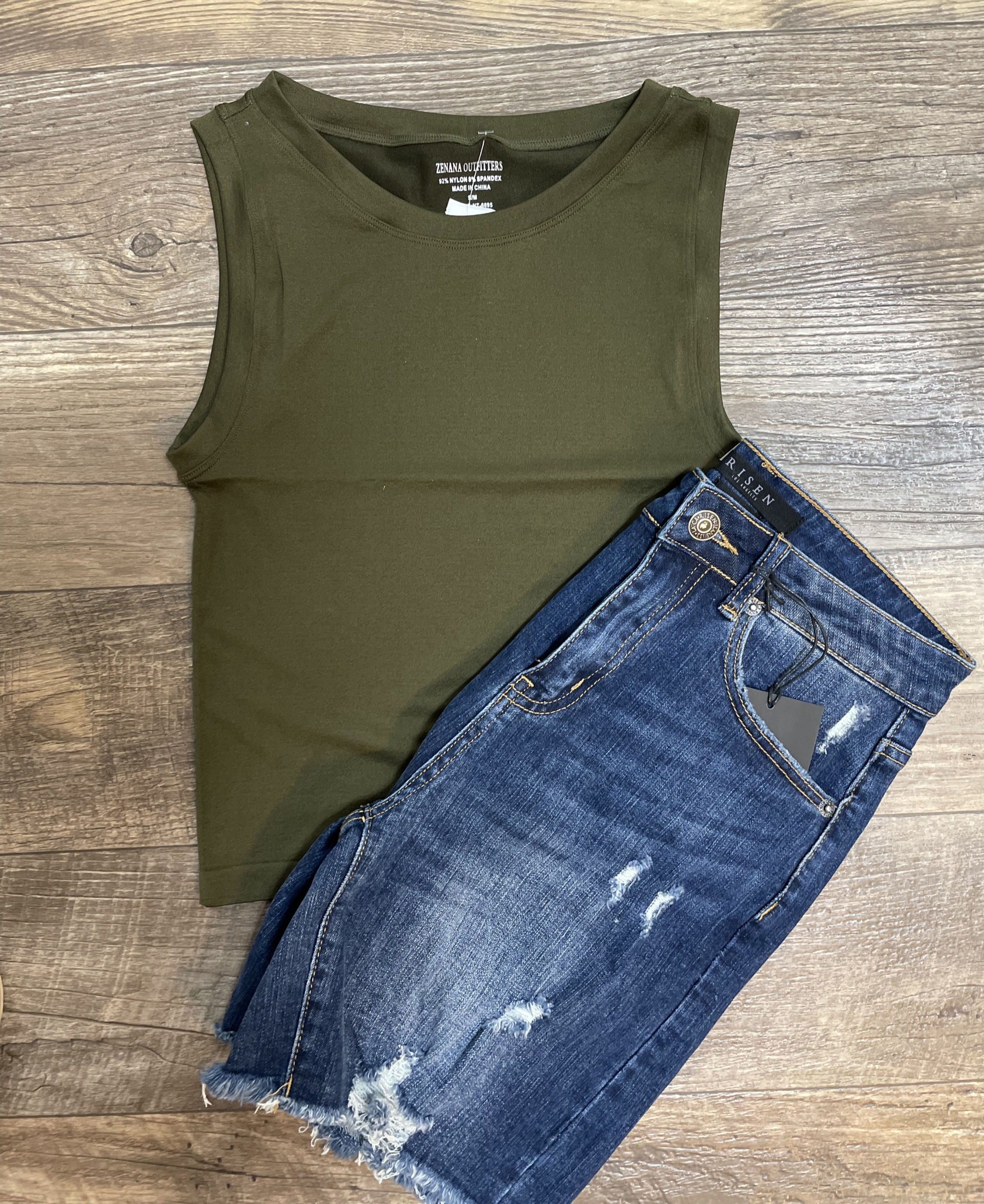 Crop Top Tank Olive