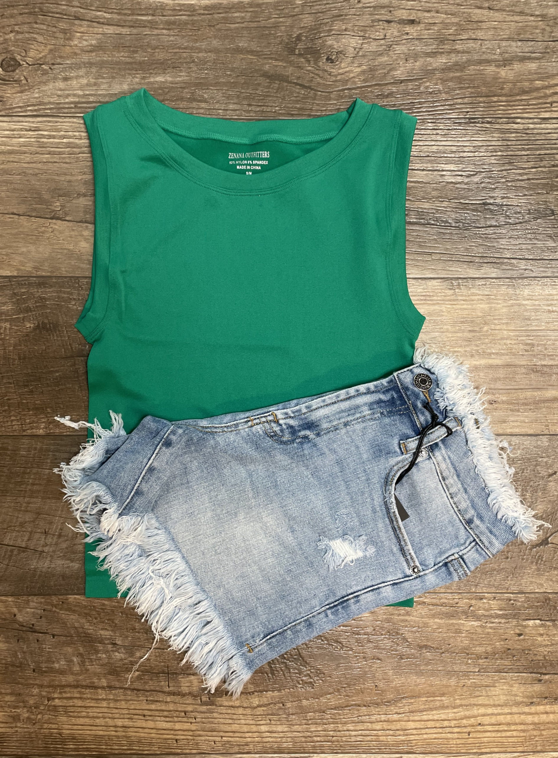 Crop Top Tank Green