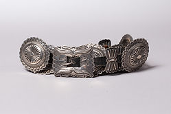Navajo Sterling Silver Concho Belt with Beautiful Buckle