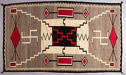 Navajo Storm Pattern Rug JBMoore, Ca 1920s