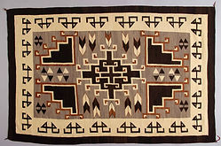 Navajo Rug Two Grey Hills, Ca 1930s