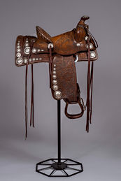 RARE Brown Keyston Parade Saddle with Silver Conchos