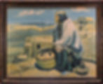 Pickwick Greyhound Lines lithograph featuring Native American potter Maria.