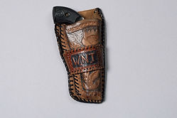 Antique Liberty Revolver with Tooled Holster