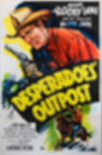 Allan "Rocky" Lane and horse Black Jack on Desperadoes Outpost poster, 1952.