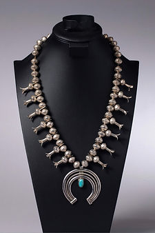 Vintage Navajo Traditional Squash Blossom Necklace