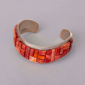 Navajo Coral Bracelet by Tommy Jackson