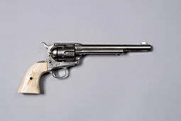 Colt SAA Revolver with Nickel Finish and Ivory Grips