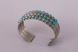 Vintage Zuni 3-Row Turquoise Cuff
