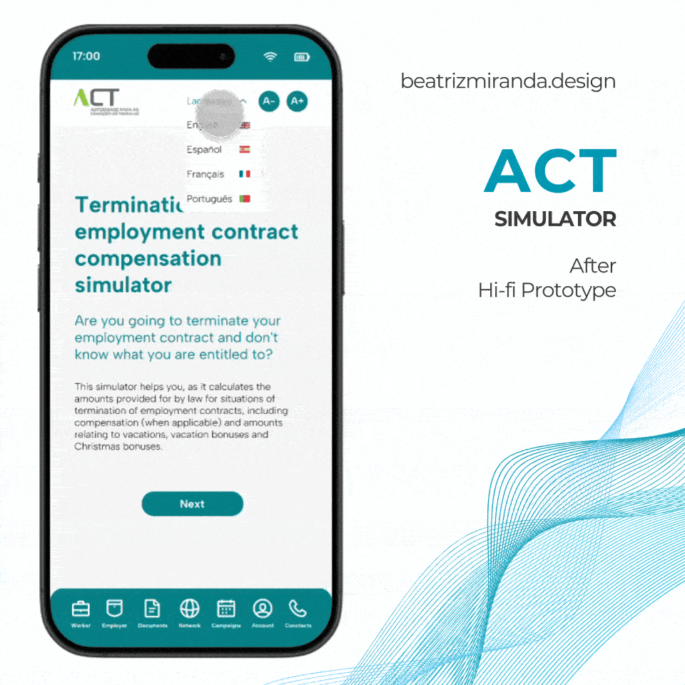 ACT mobile app mockup on iPhone