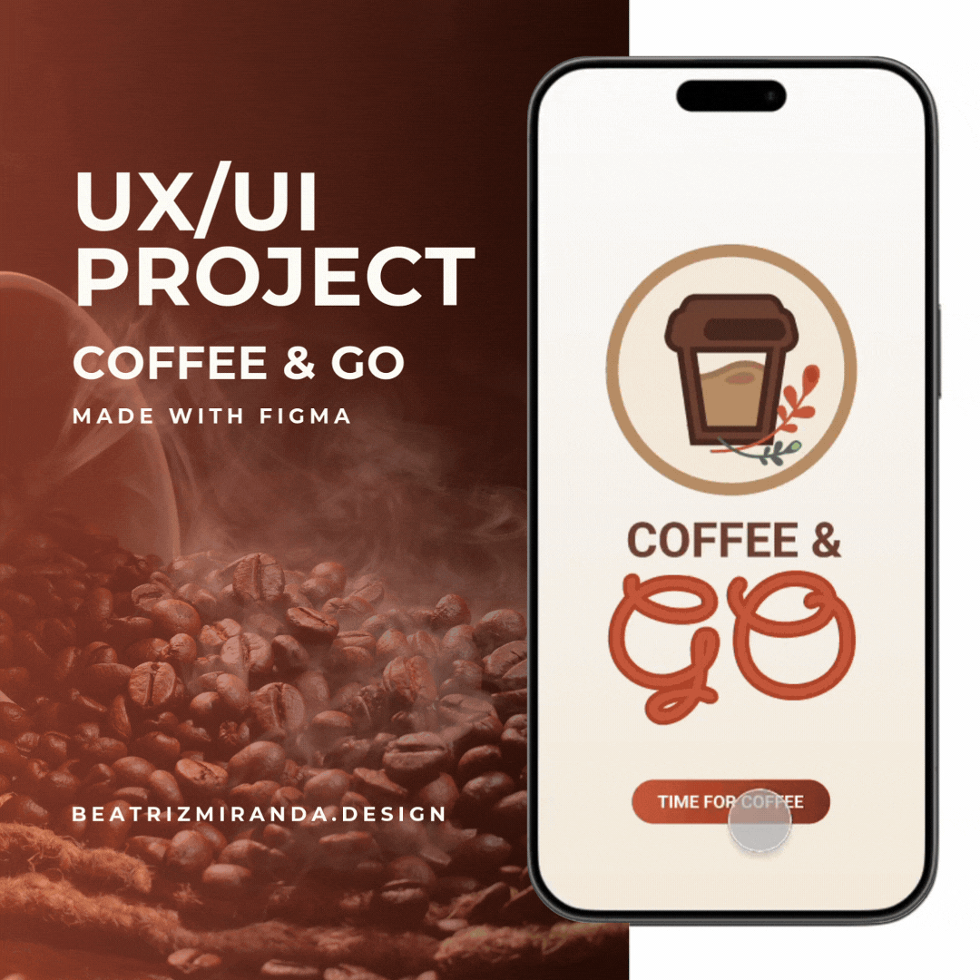 Coffee&Go app project, iPhone mockup