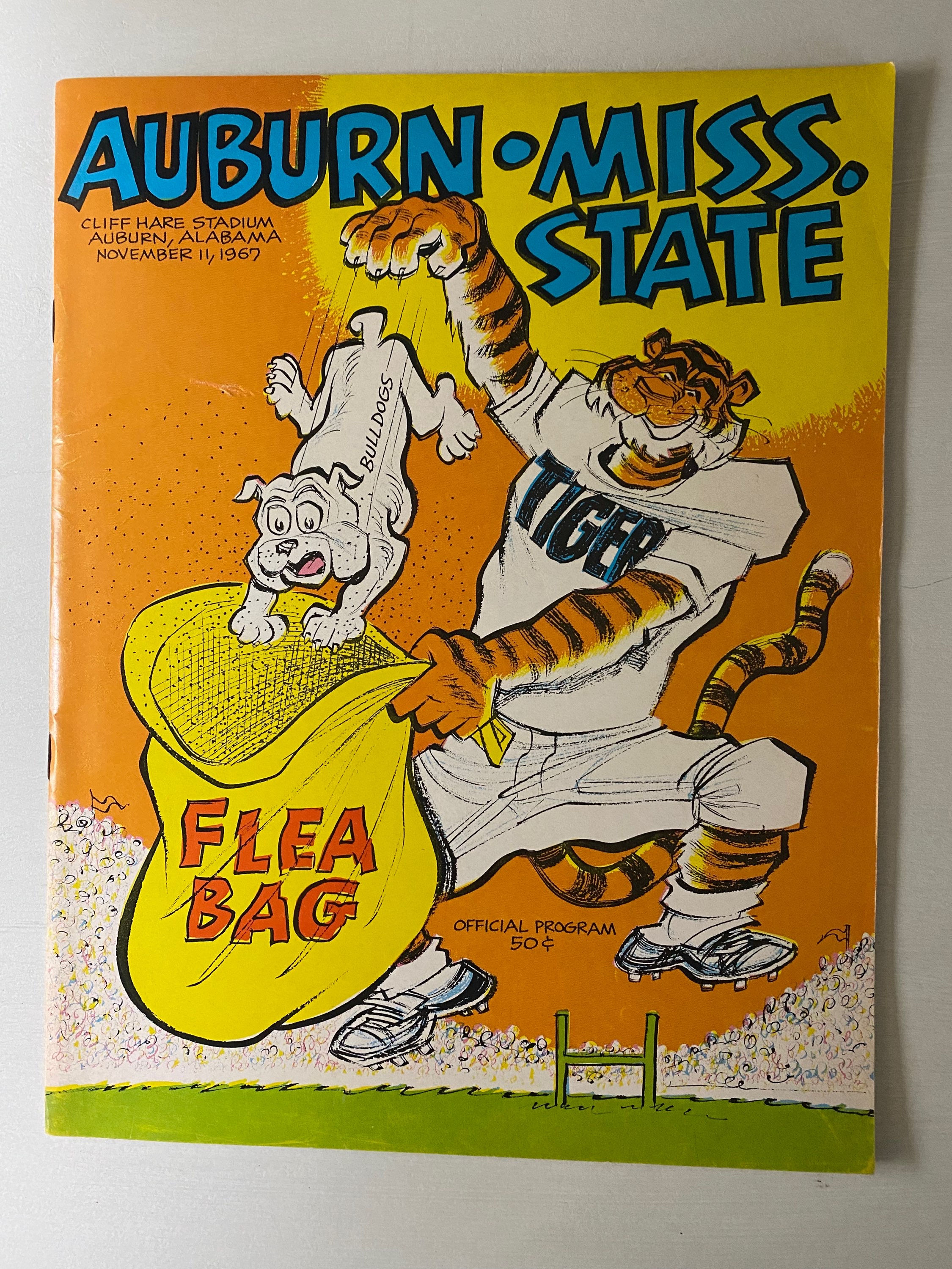 Auburn vs. Miss State Bulldogs Football Game Program on Nov 11, 1967