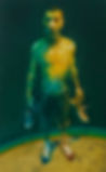 Wu Jianjun吴建军_Man with a bare foot, 2012, Oil on canvas布面油画 130x80cm.jpg