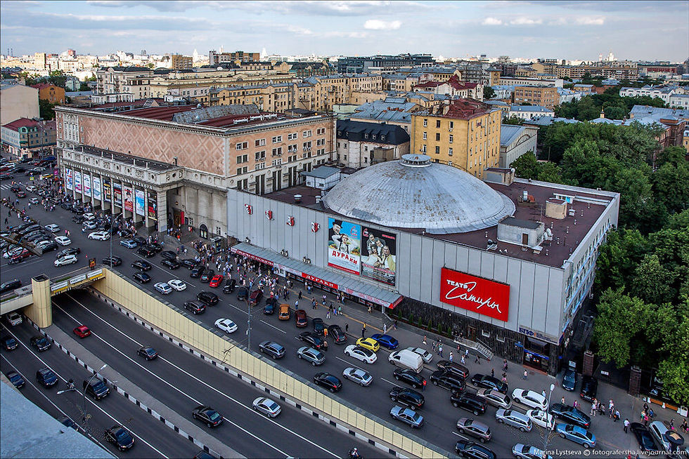 Здание Московского академического театра сатиры. Вид сверху