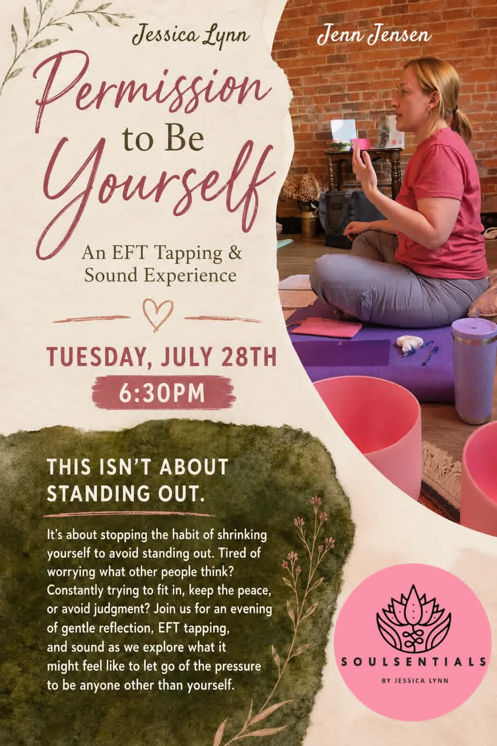 A peaceful sound therapy session with singing bowls.