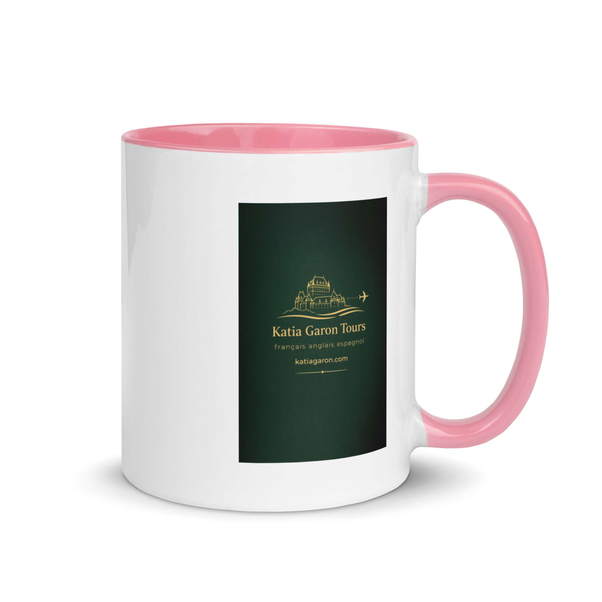 Taza de cerámica blanca con interior de color