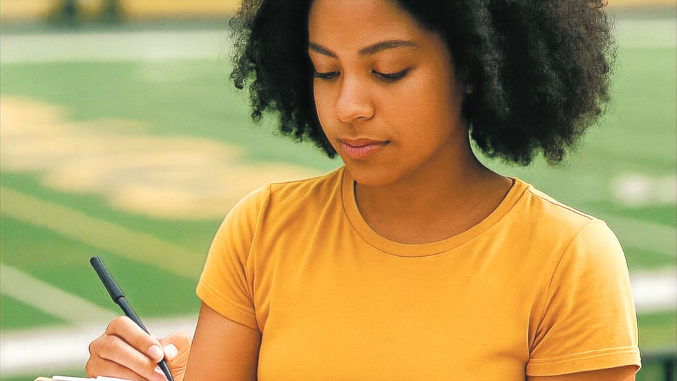 Athlete taking sports survey