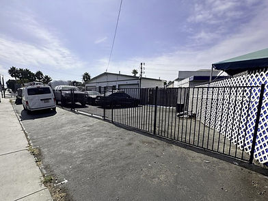 Fence and sliding gate for body shop installation