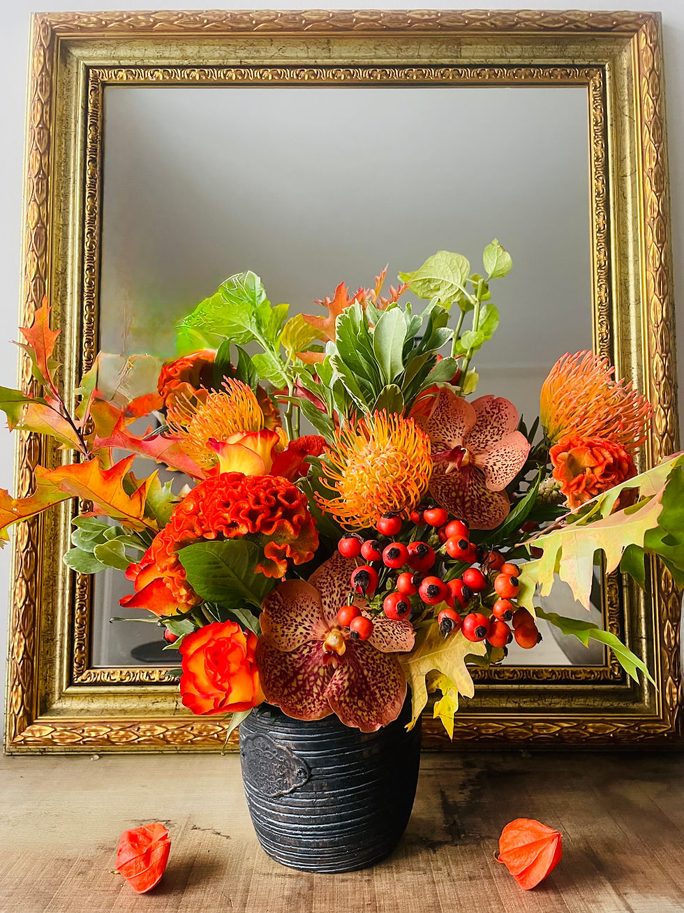 Sandrine flor'art - Bouquet de saison: orchidées, nutans