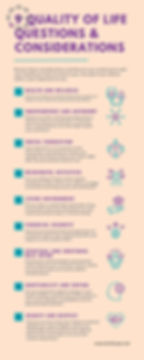 Infographic listing 9 Quality of Life Questions and Considerations