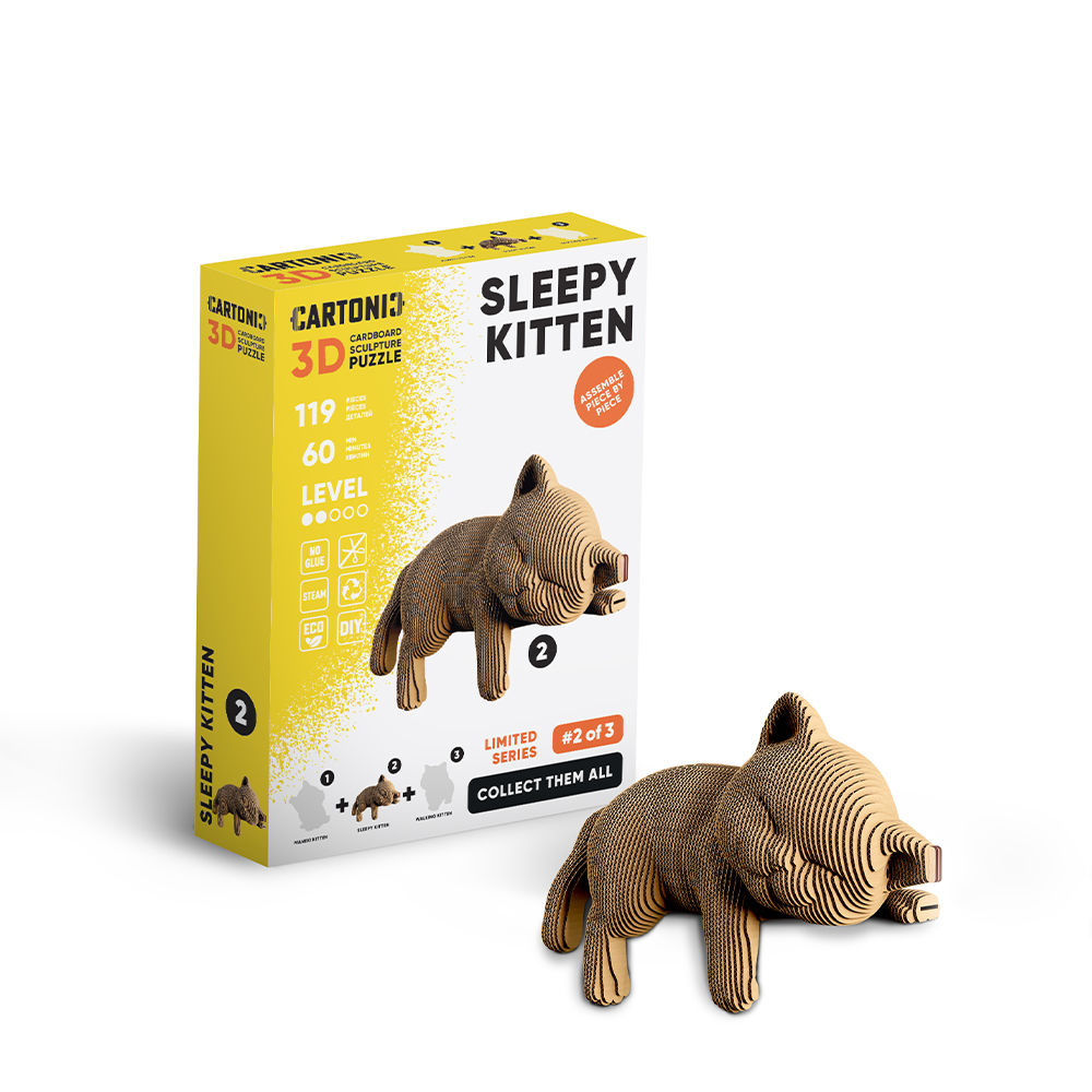 Sleepy Kitten Cartonic 3D Puzzle