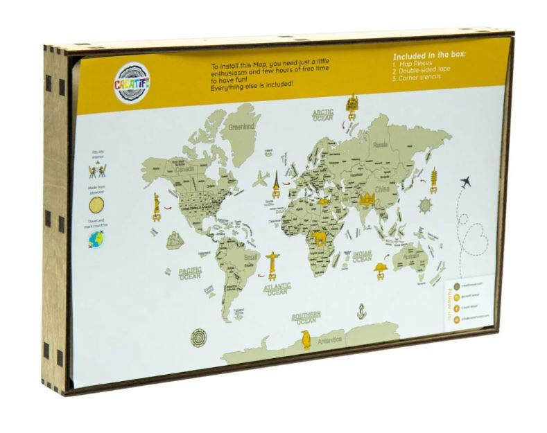 Thumbnail: 2D Light Wooden World Map