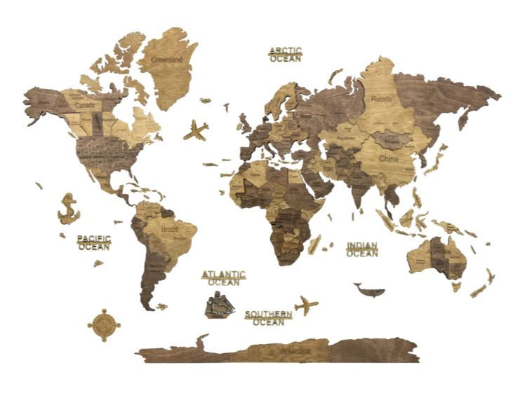 Thumbnail: 3D Chocolate Wooden World Map
