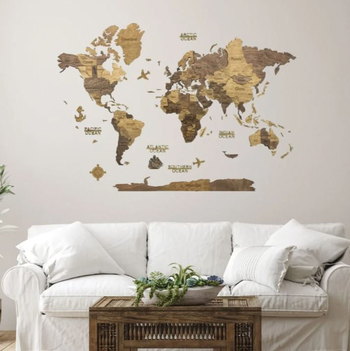 Thumbnail: 3D Chocolate Wooden World Map