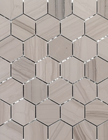 Athens grey - dark wood 2inch hex p