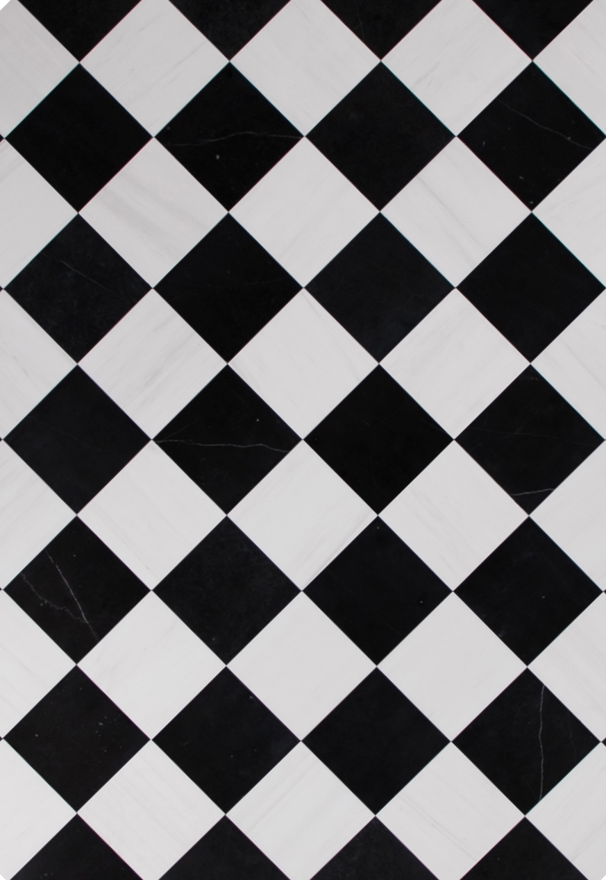 Checkered Solid Square 6x6 - Nero (H) &