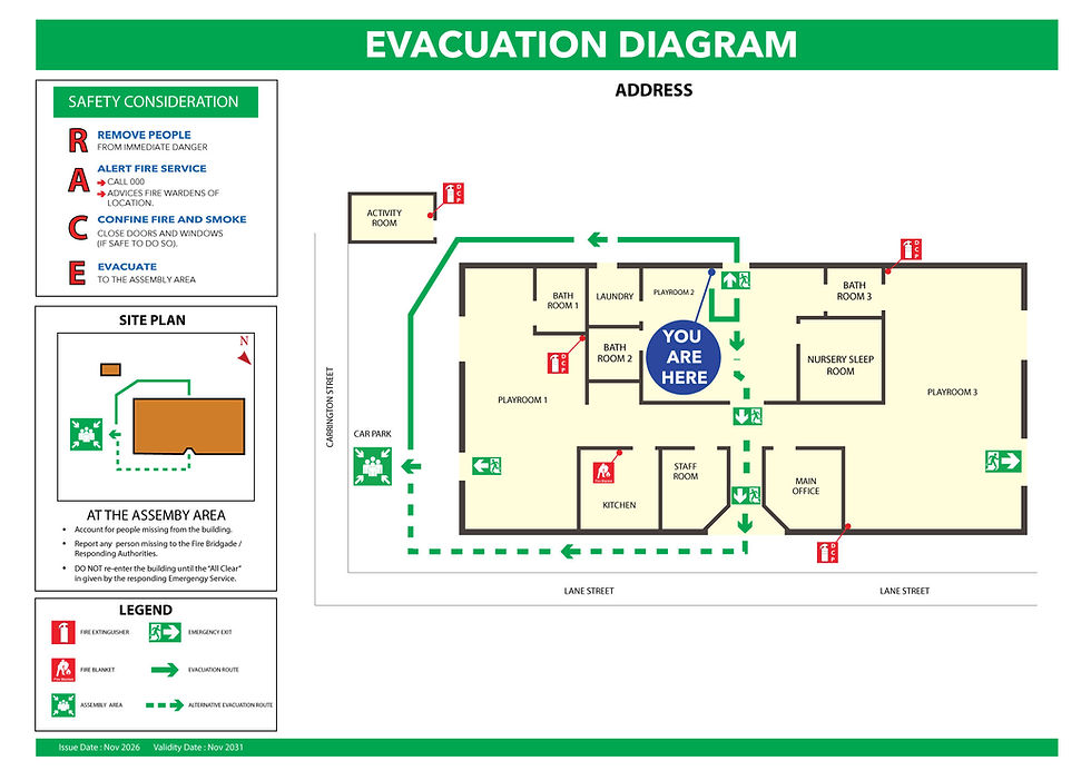 AS 3745-2010 example of evacuation diagram